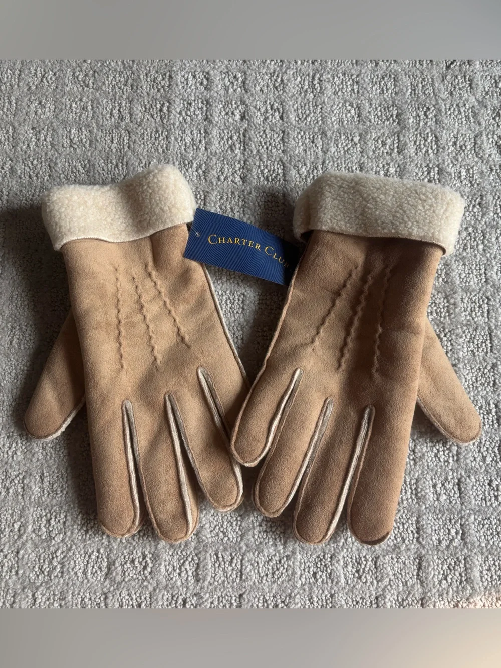 Charter Club Tan Fleece-Lined Gloves